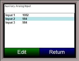 RPS Screen - Auxiliary Analog Input Screen